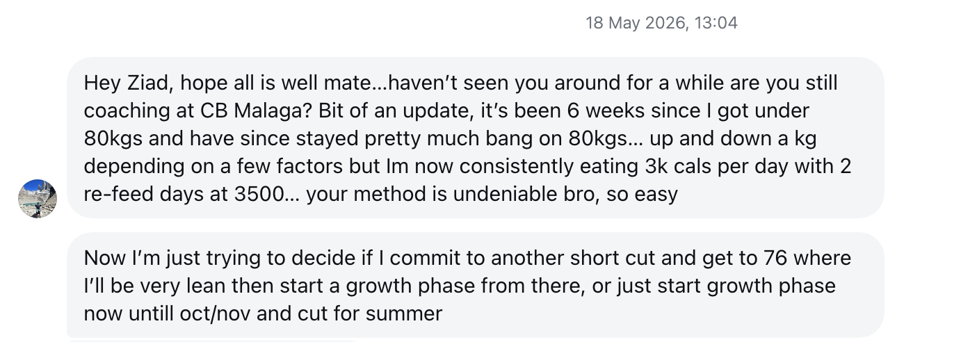 Message from Marc dated 18 May 2026, sent after coaching ended